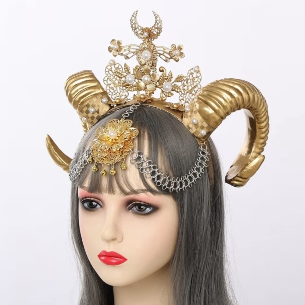 Mary Halo Crown Headband Spiked Zip Tie Halo Crown Sunburst Goddess Headband - Picture 3 of 11
